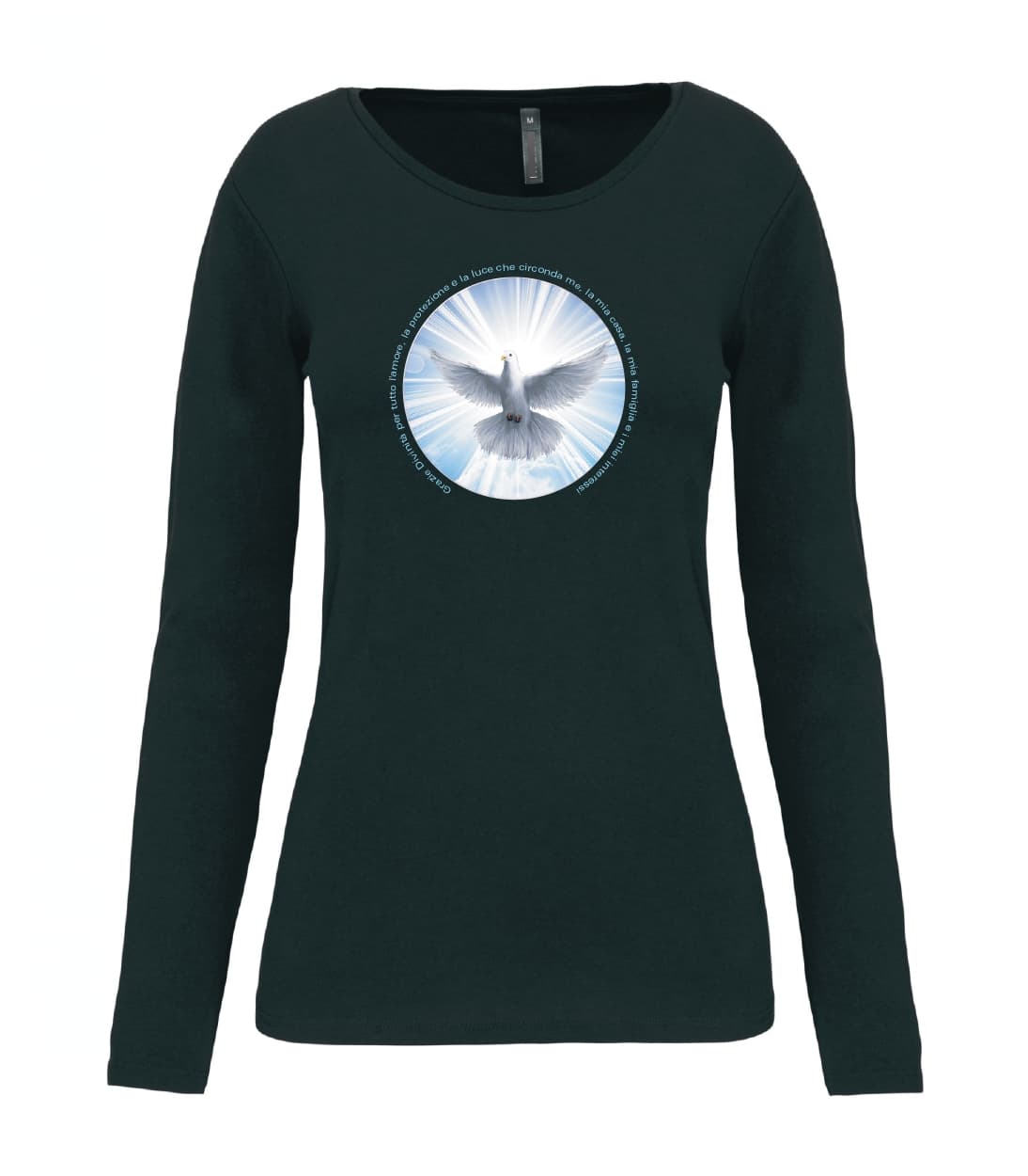 T-shirt_donna_manica_lunga_nero_grazie_divinita_per_tutto_lamore