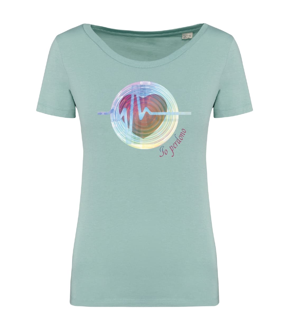 T-shirt_manica_corta_donna_verde_ menta_Io_perdono