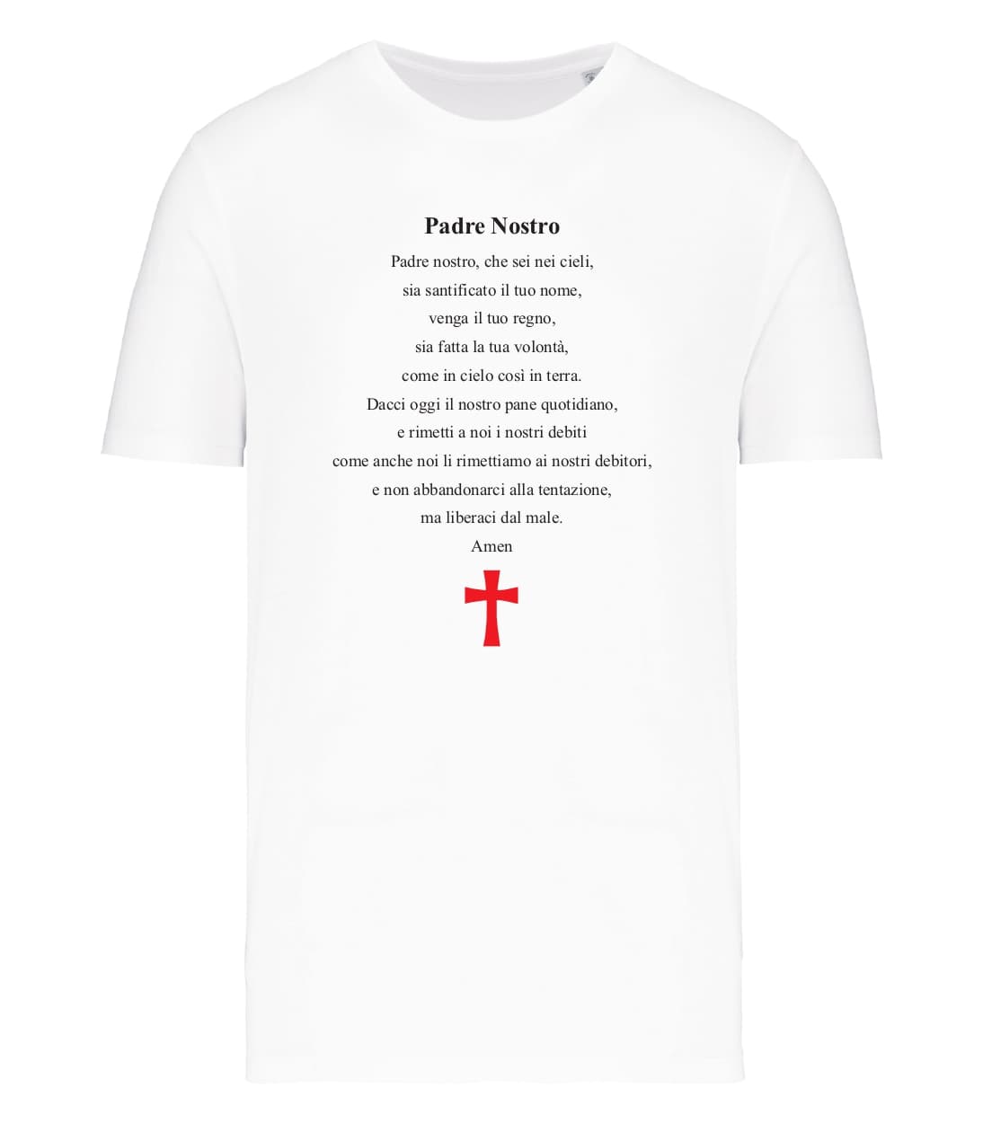 T-shirt_uomo_manica_corta_bianco_ Padre_nostro_versione_italiano