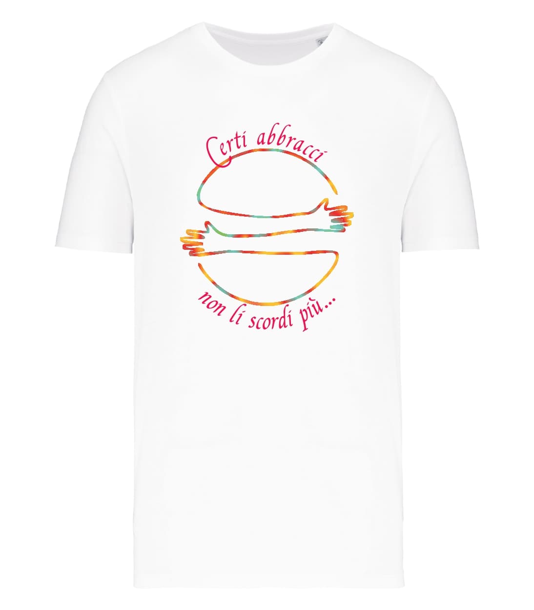 T-shirt_uomo_manica_corta_bianco_Certi_abbracci_non_li_scordi_piu
