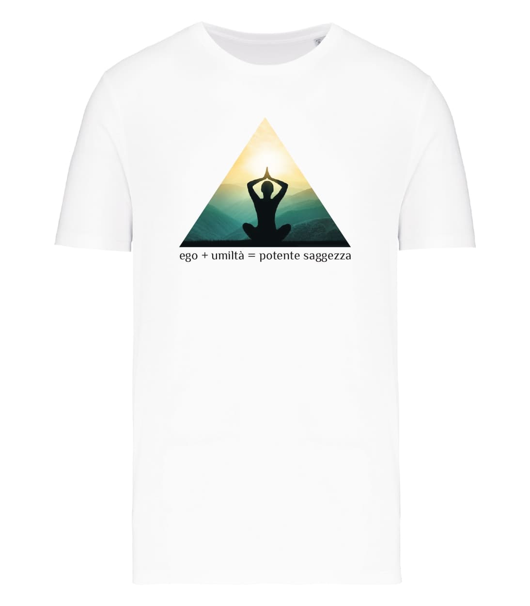 T-shirt_uomo_manica_corta_bianco_Ego_+_umilta_potente_=_saggezza