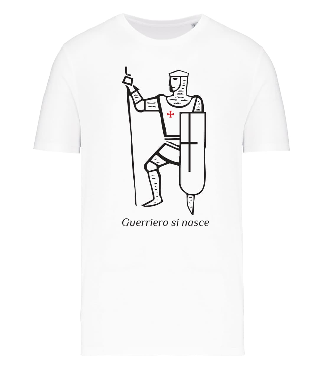 T-shirt_uomo_manica_corta_bianco_Guerriero_si_nasce