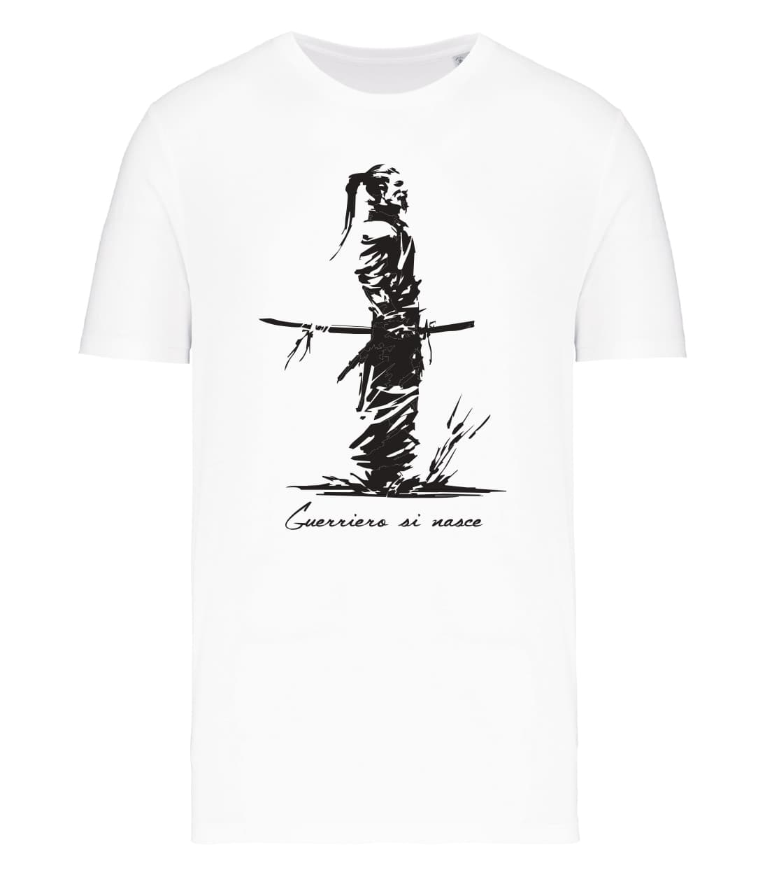 T-shirt_uomo_manica_corta_bianco_Guerriero_si_nasce_versione2