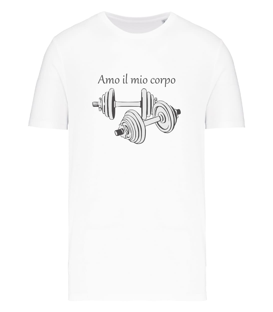 T-shirt_uomo_manica_corta_bianco_Manubri_Amo_il_mio_corpo