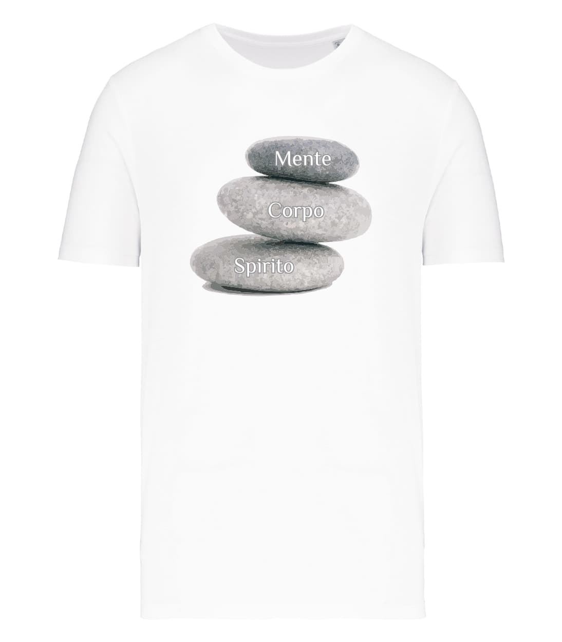 T-shirt_uomo_manica_corta_bianco_Pietre_Mente_corpo_e_spirito
