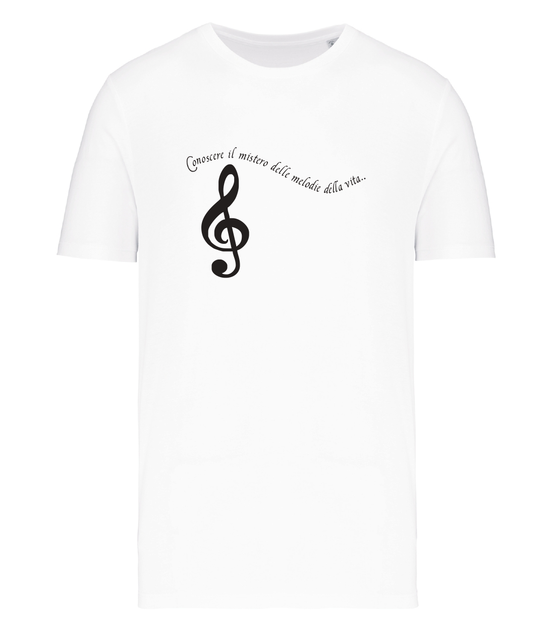 T-shirt_uomo_manica_corta_bianco_conoscere_le_melodie_della_vita