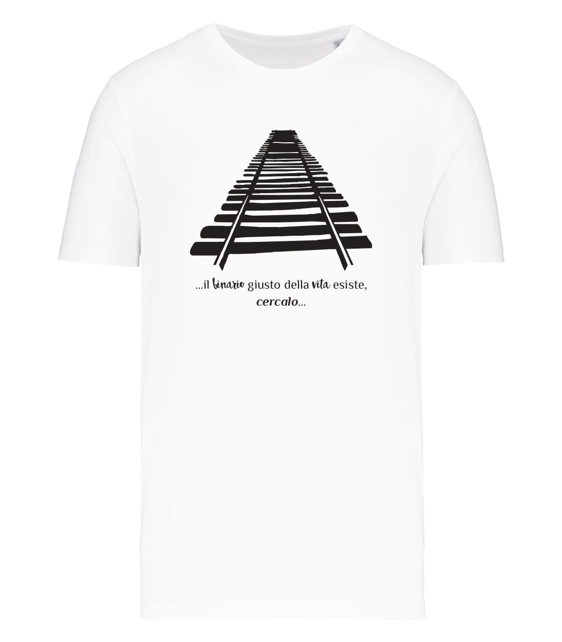 T-shirt_uomo_manica_corta_bianco_il_binario_giusto_nella_vita_esiste-cercalo