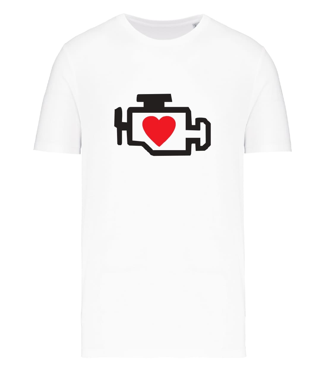 T-shirt_uomo_manica_corta_bianco_spia_motore_con_cuore
