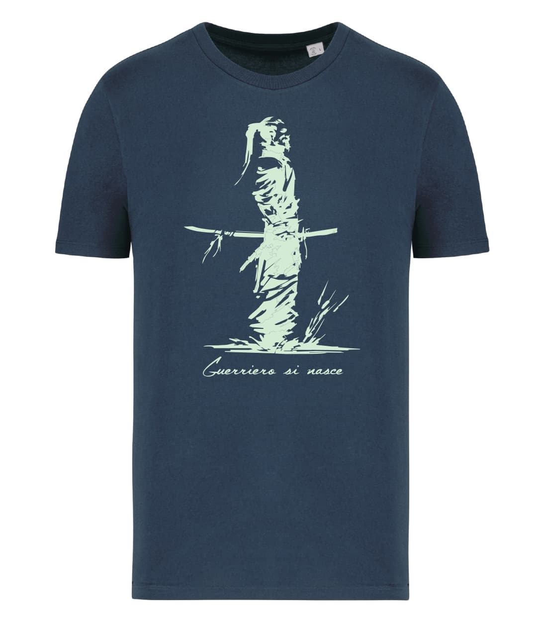 T-shirt_uomo_manica_corta_blu_navy_Guerriero_si_nasce_versione2