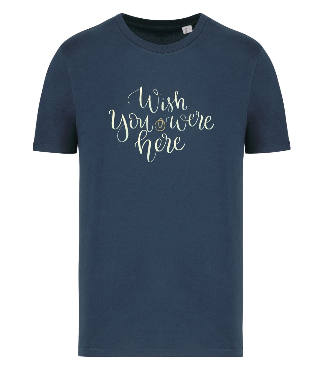 T-shirt_uomo_manica_corta_blu_navy_Wish_You_Were_Here