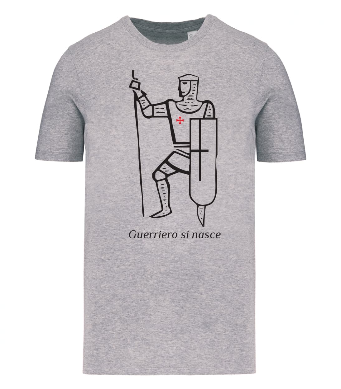 T-shirt_uomo_manica_corta_grigio_melange_Guerriero_si_nasce