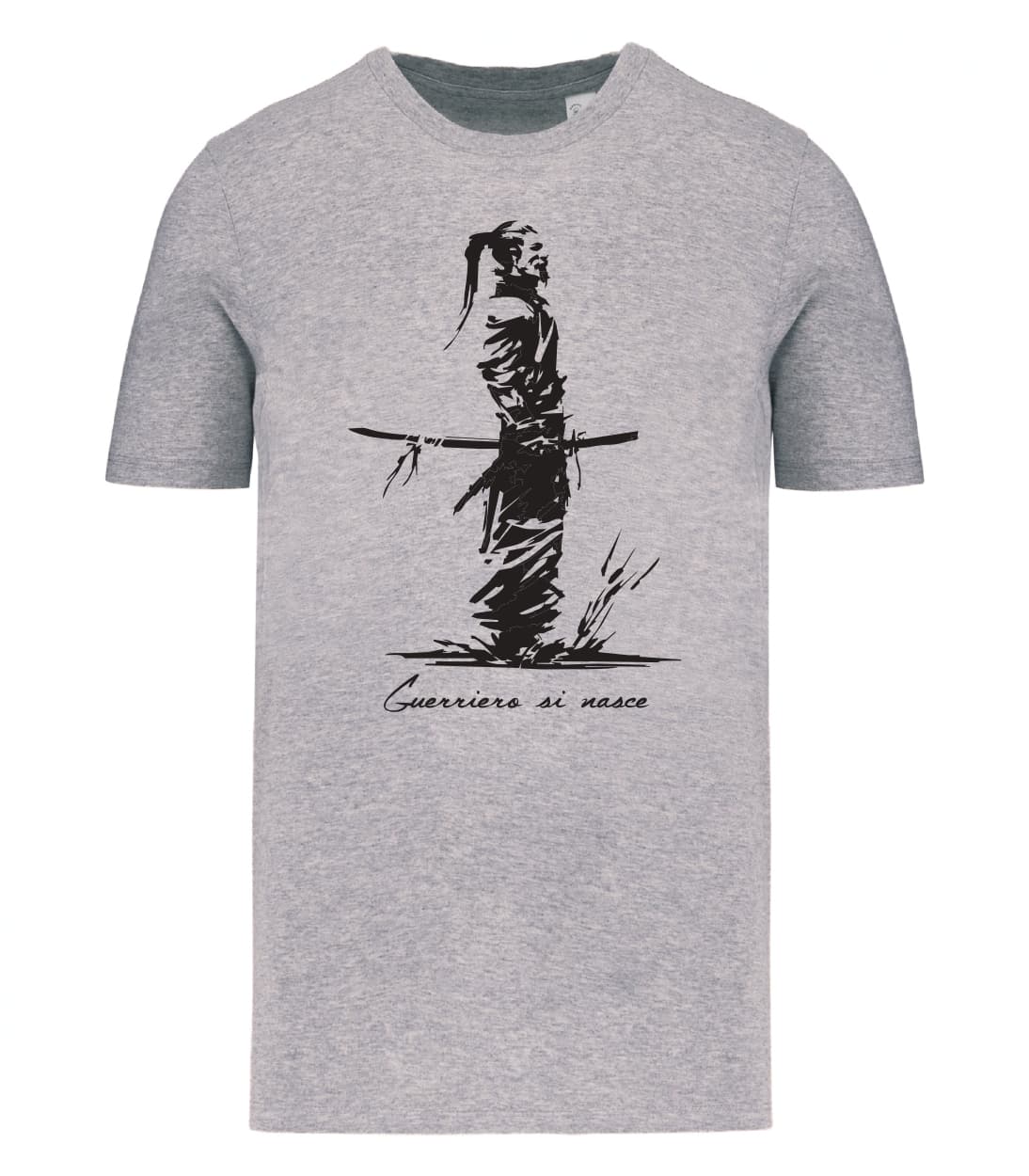 T-shirt_uomo_manica_corta_grigio_melange_Guerriero_si_nasce_versione2
