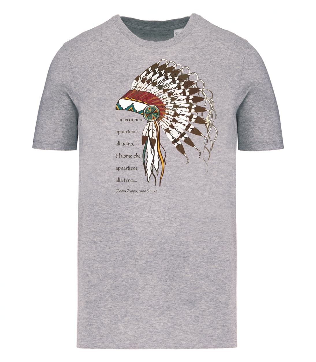 T-shirt_uomo_manica_corta_grigio_melange_La_terra_non_appartine