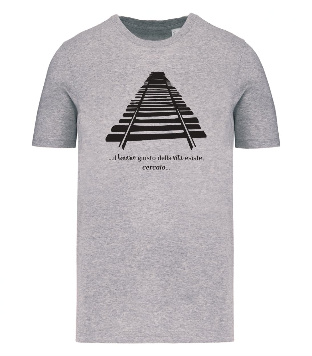 T-shirt_uomo_manica_corta_grigio_melange_il_binario_giusto_nella_vita_esiste-cercalo