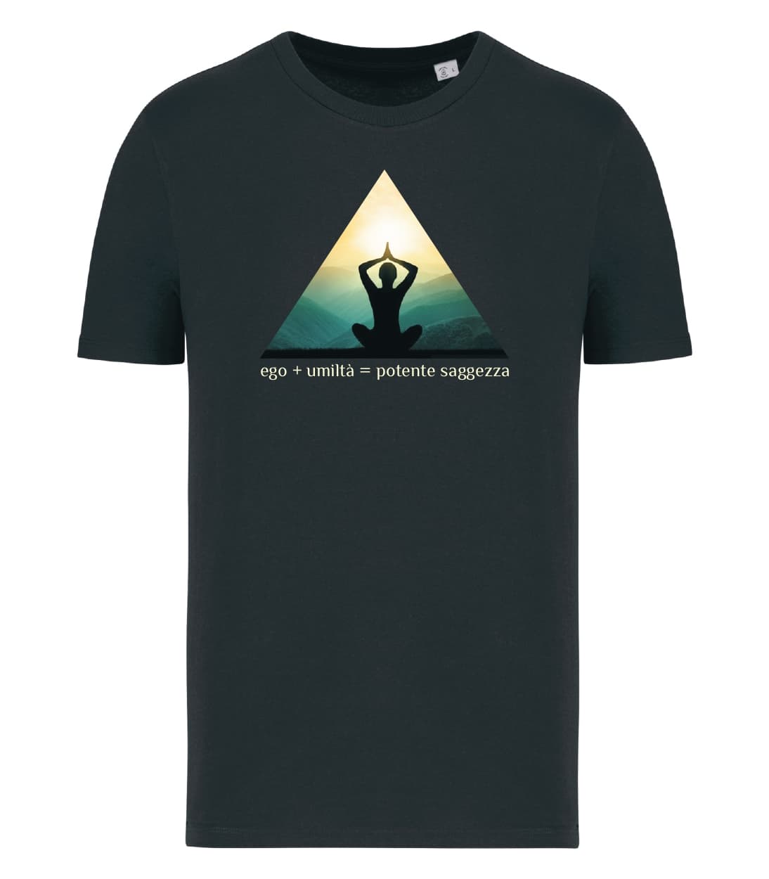 T-shirt_uomo_manica_corta_nero_Ego_+_umilta_potente_=_saggezza