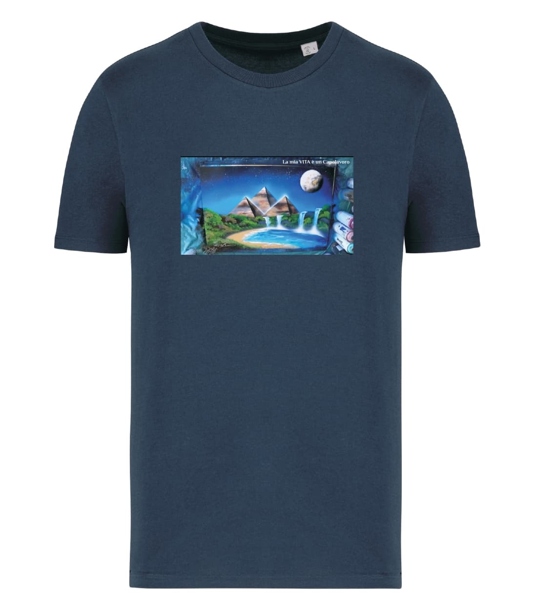 T-shirt_uomo_manica_corta_nero_La_mia_vita_e_un_capolavoro