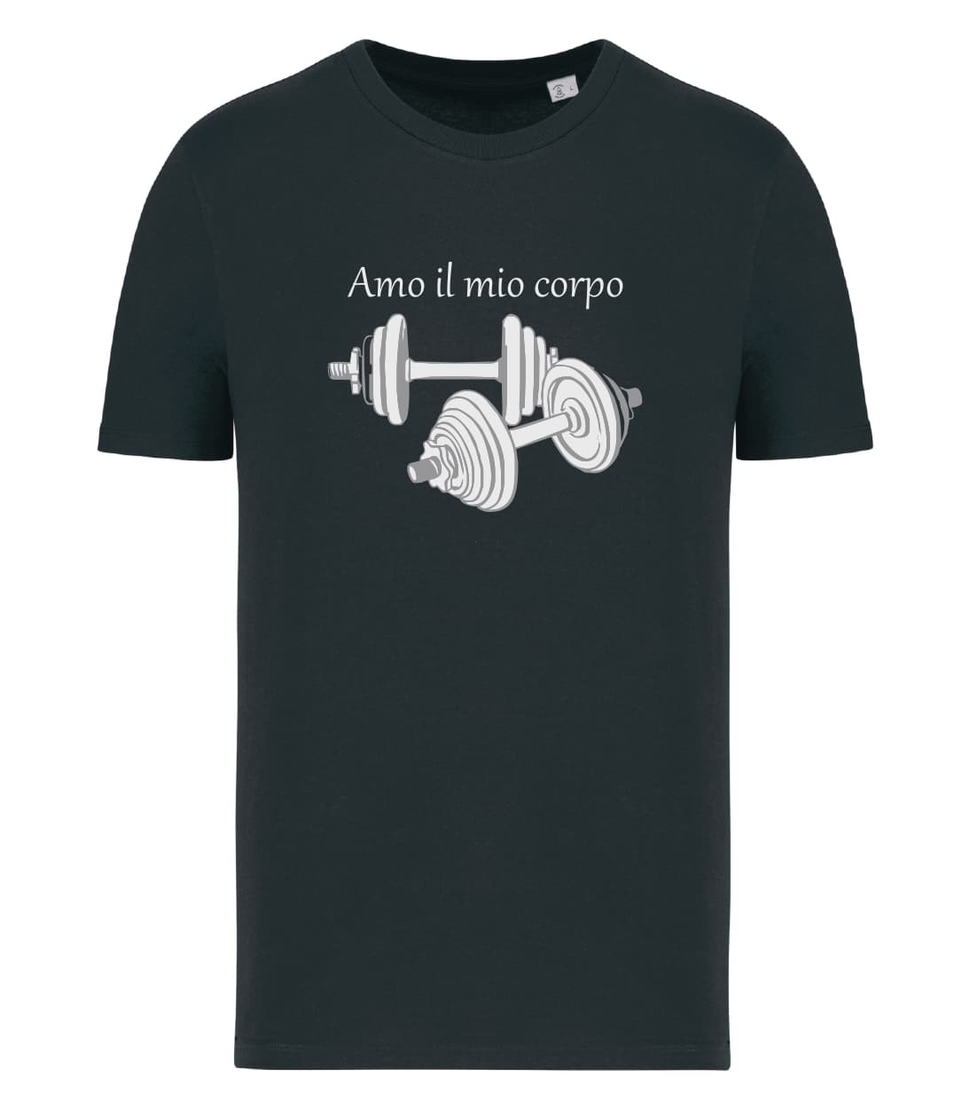 T-shirt_uomo_manica_corta_nero_Manubri_Amo_il_mio_corpo