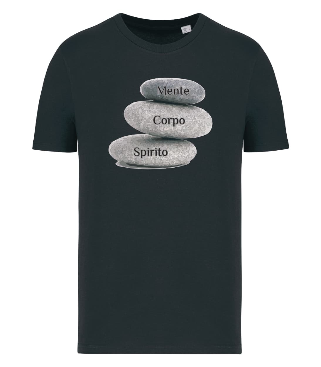 T-shirt_uomo_manica_corta_nero_Pietre_Mente_corpo_e_spirito