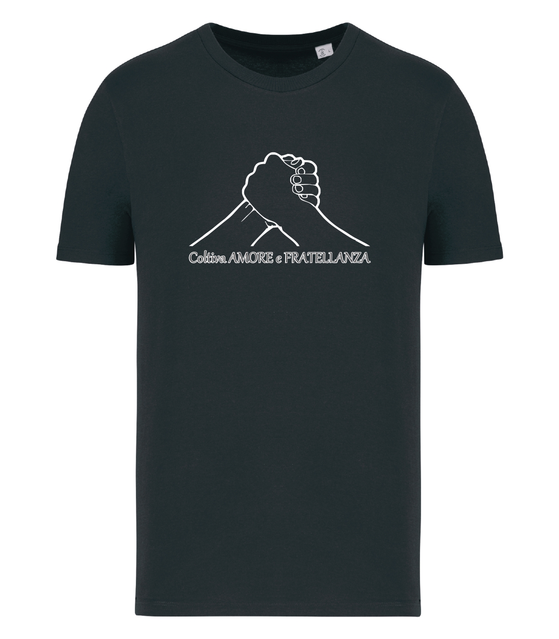 T-shirt_uomo_manica_corta_nero_coltiva_amore_e_fratellanza