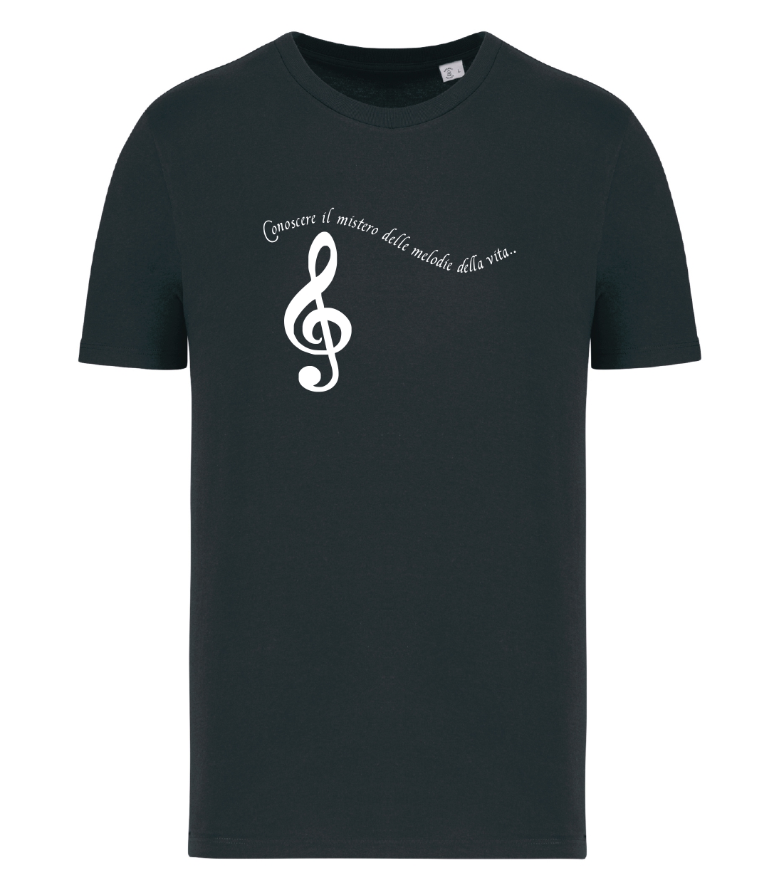 T-shirt_uomo_manica_corta_nero_conoscere_le_melodie_della_vita