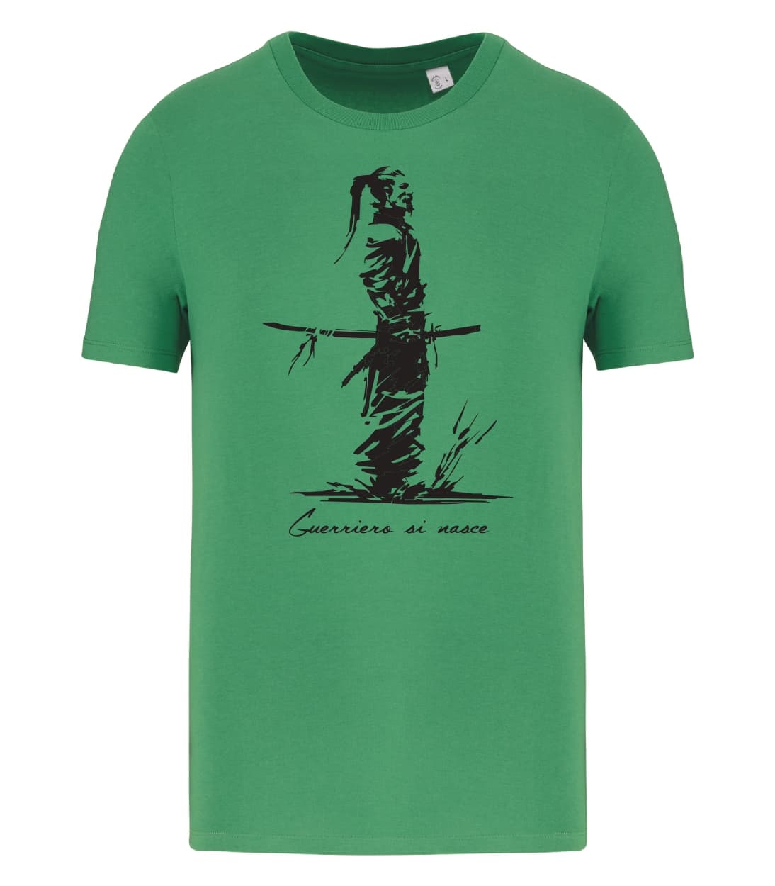 T-shirt_uomo_manica_corta_verde_Guerriero_si_nasce_versione2