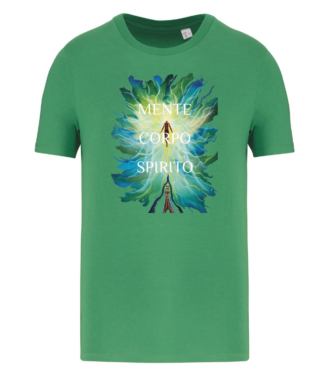 T-shirt_uomo_manica_corta_verde_Mente_corpo_e_spirito