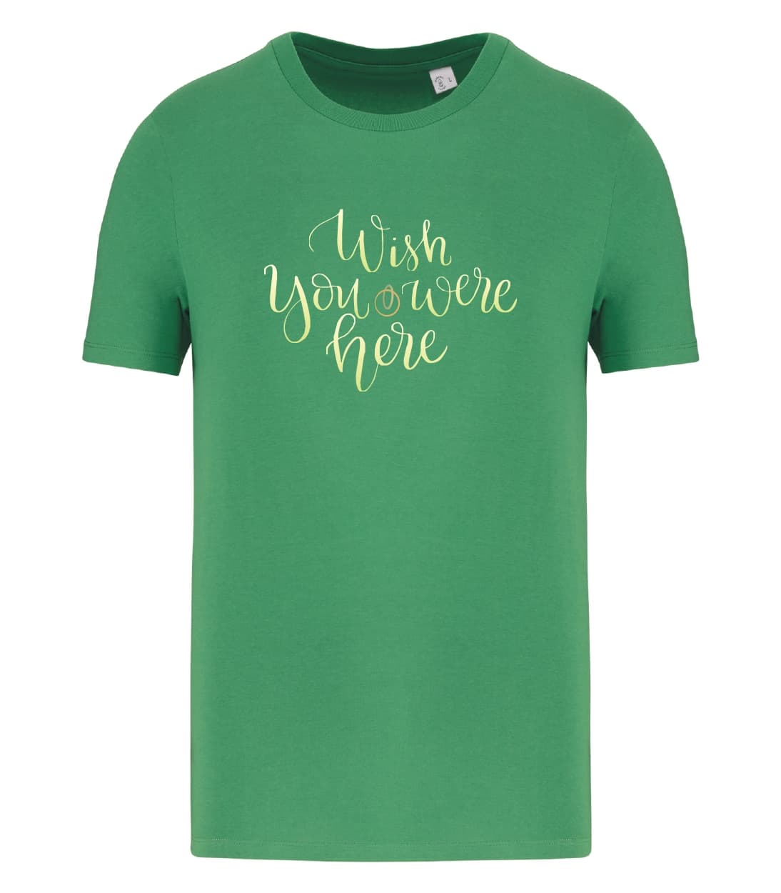 T-shirt_uomo_manica_corta_verde_Wish_You_Were_Here