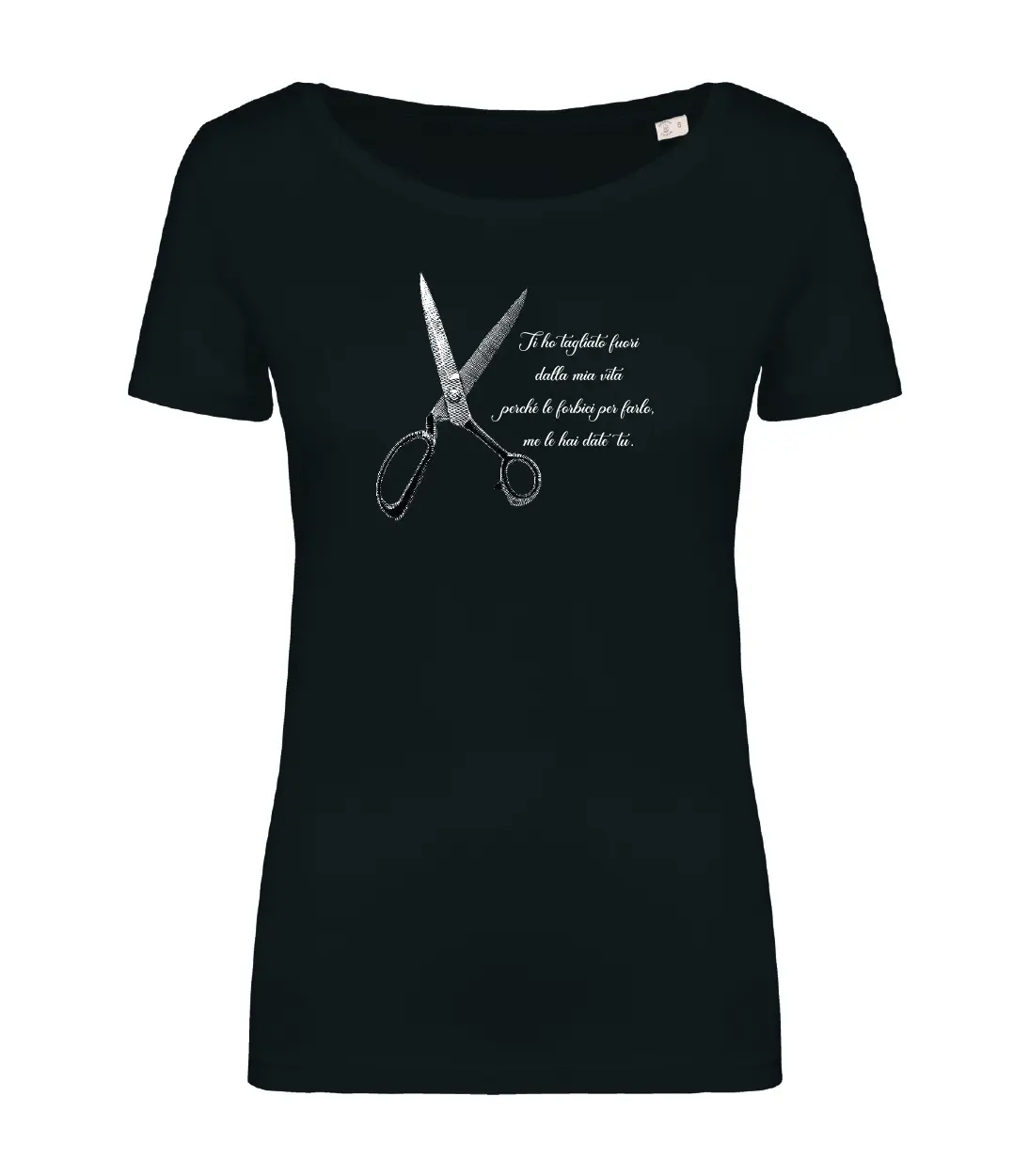 T-shirt_donna_manica_corta_nero_ti_le_forbici