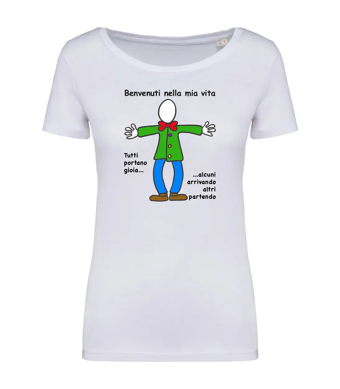 T-shirt_donna_manica_corta_bianco_Benvenuti_nella_vita