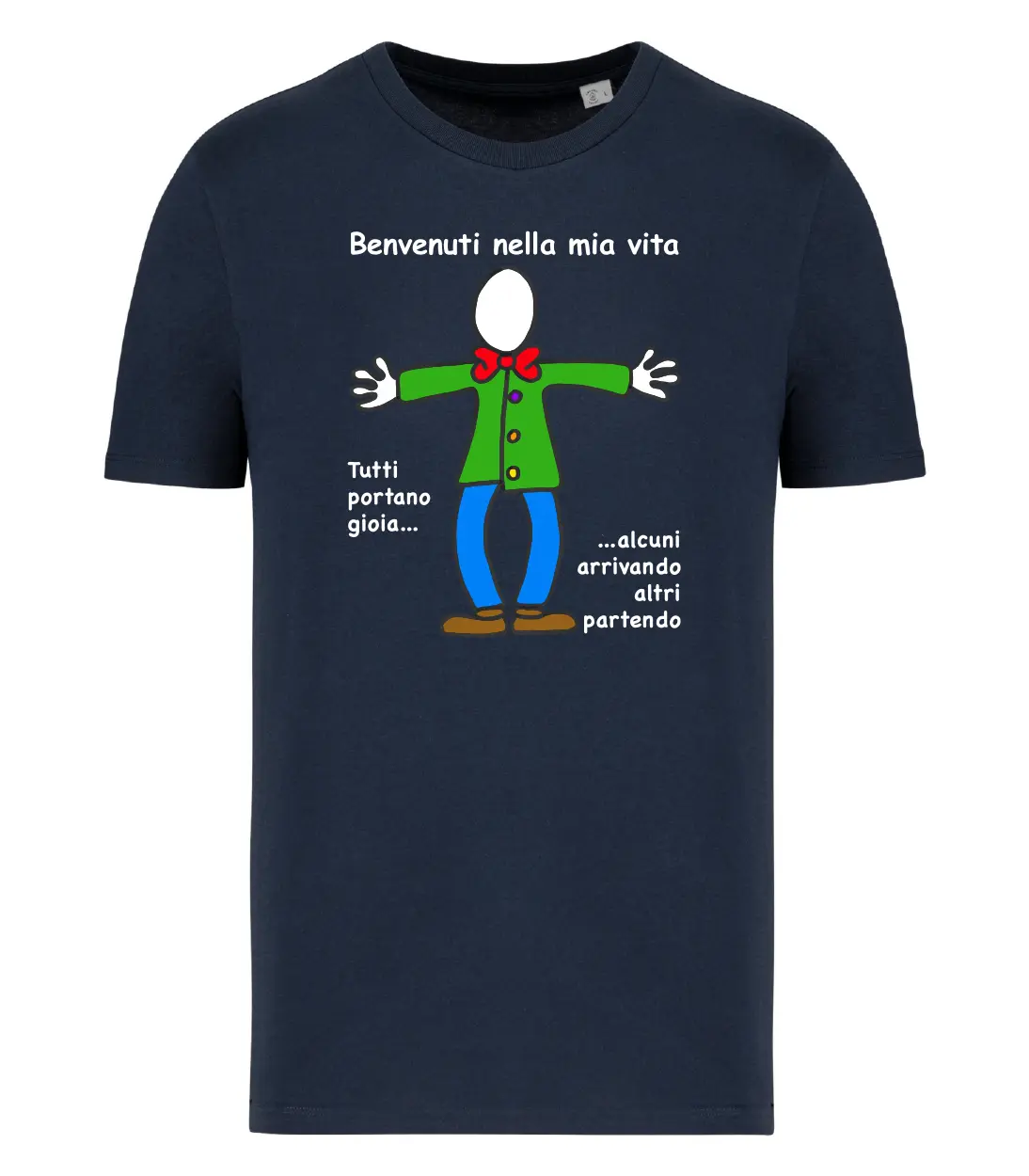 T-shirt_uomo_manica_corta_blu_navy_Benvenuti_nella_vita