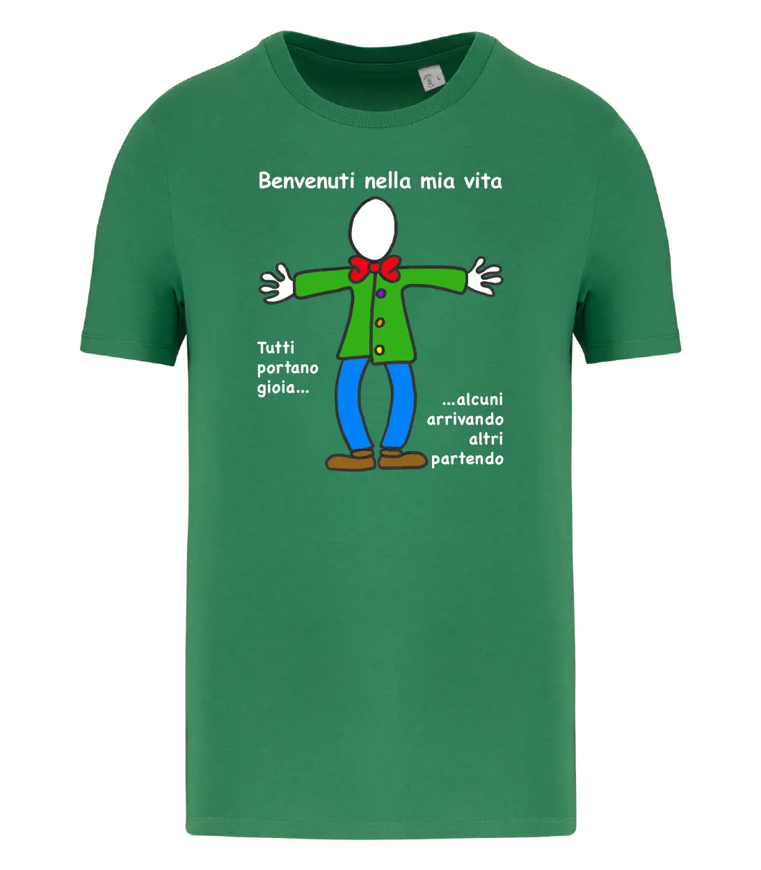 T-shirt_uomo_manica_corta_verde_Benvenuti_nella_vita